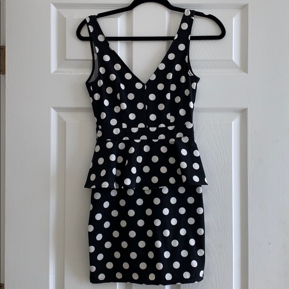 H&M peplum polka dot dress (size 4)